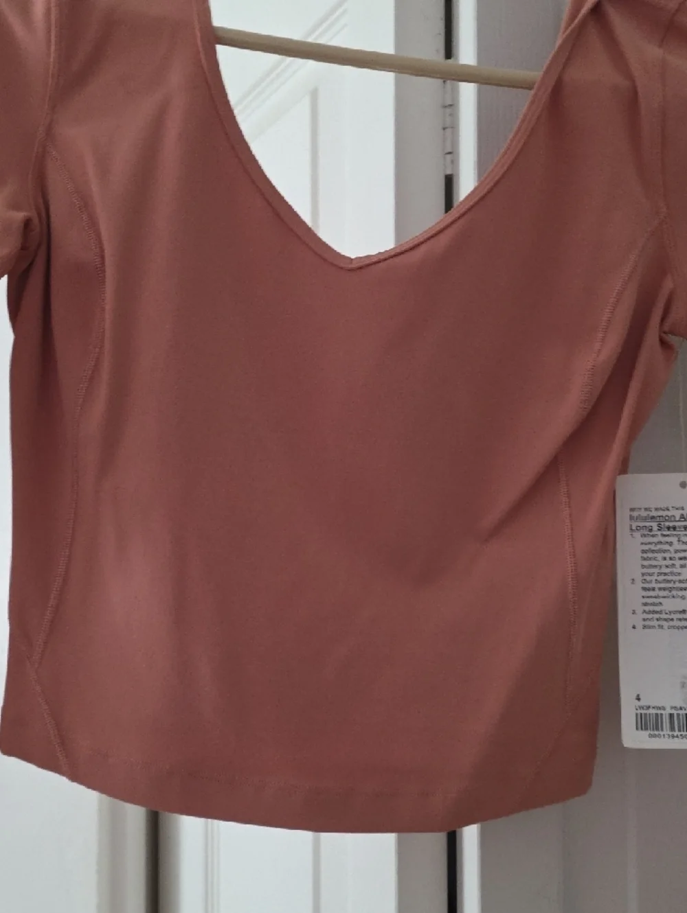 lululemon athletica V-Neck Long Sleeve Crop Top - Dusty Rose Blush - Picture 5 of 11